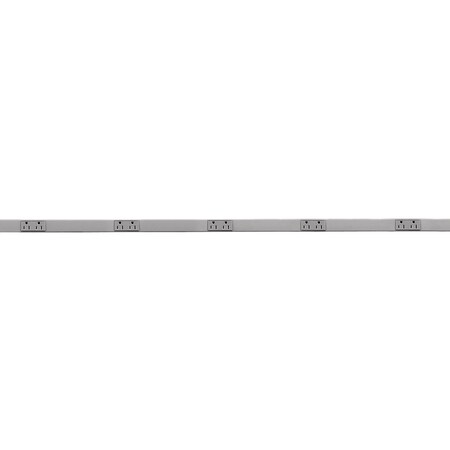 Hubbell Wiring Device-Kellems Metal PlugTrak, 15A 2 Circuit, 5 Receptacle, 5' Length, Gray HBL20GBA512GY